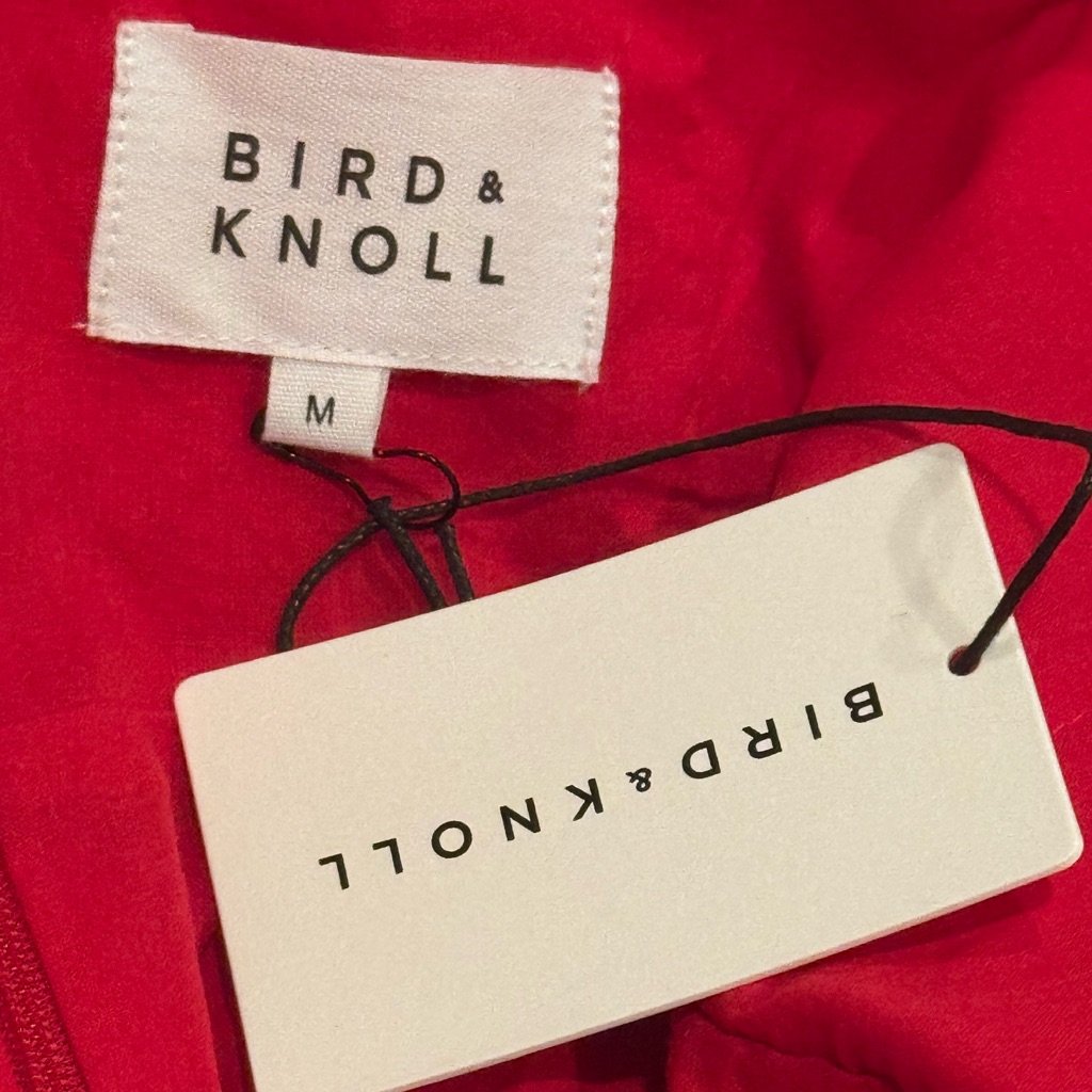 Bird & Knoll Red Follow Rico Sweetheart Mini Dress In Cotton-Poplin Nwt Size M — image 8 of 8